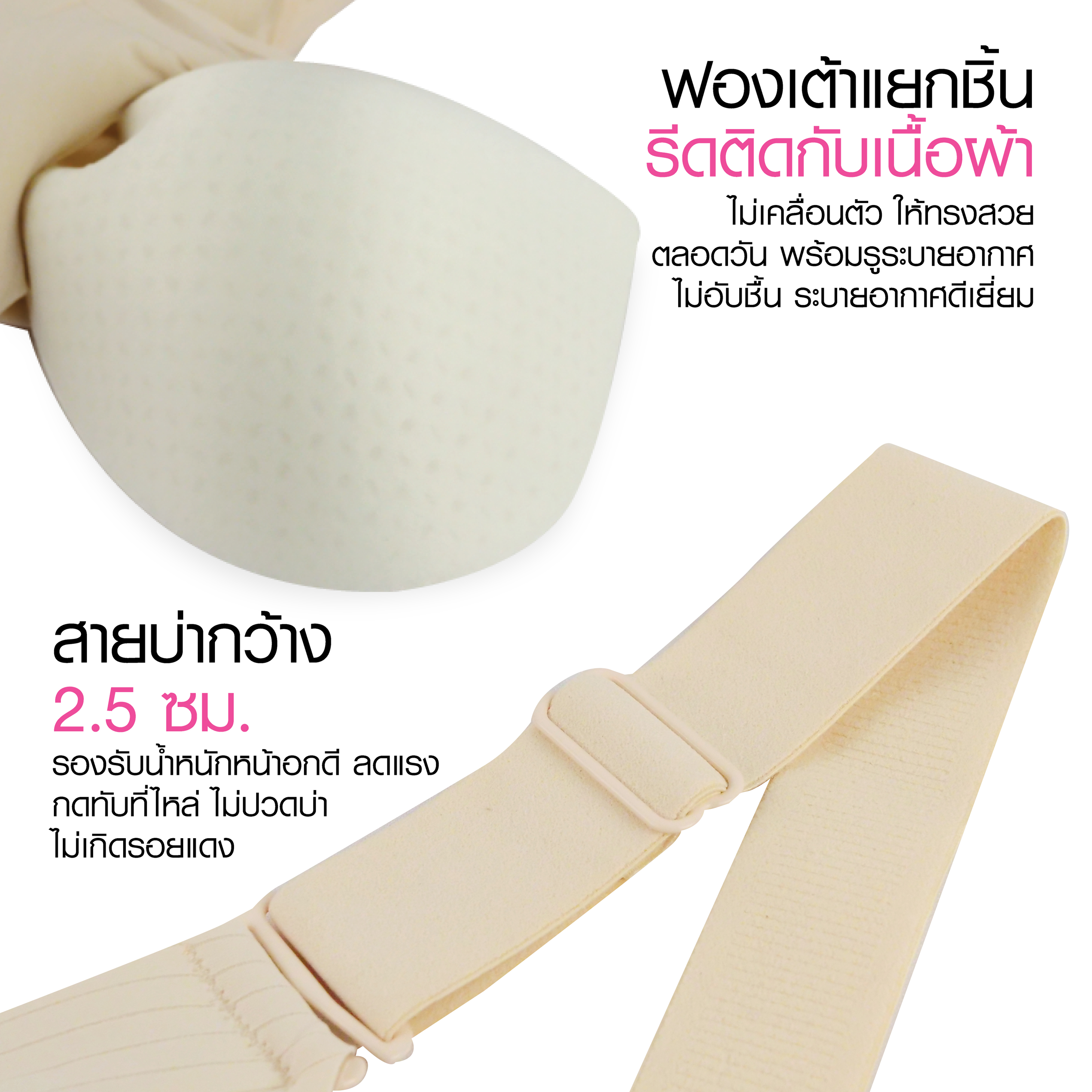 CHERILON Plus Comfort Bra เชอรีล่อน บราไร้ขอบ เสื้อใน สาวอวบ Plus Size ...