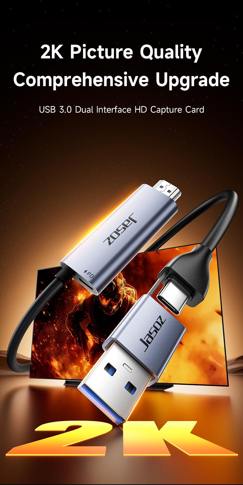 ⚡COD⚡Seamwi การ์ดจับภาพวิดีโอ Video Capture Cable USB/Type-C PD100W ...