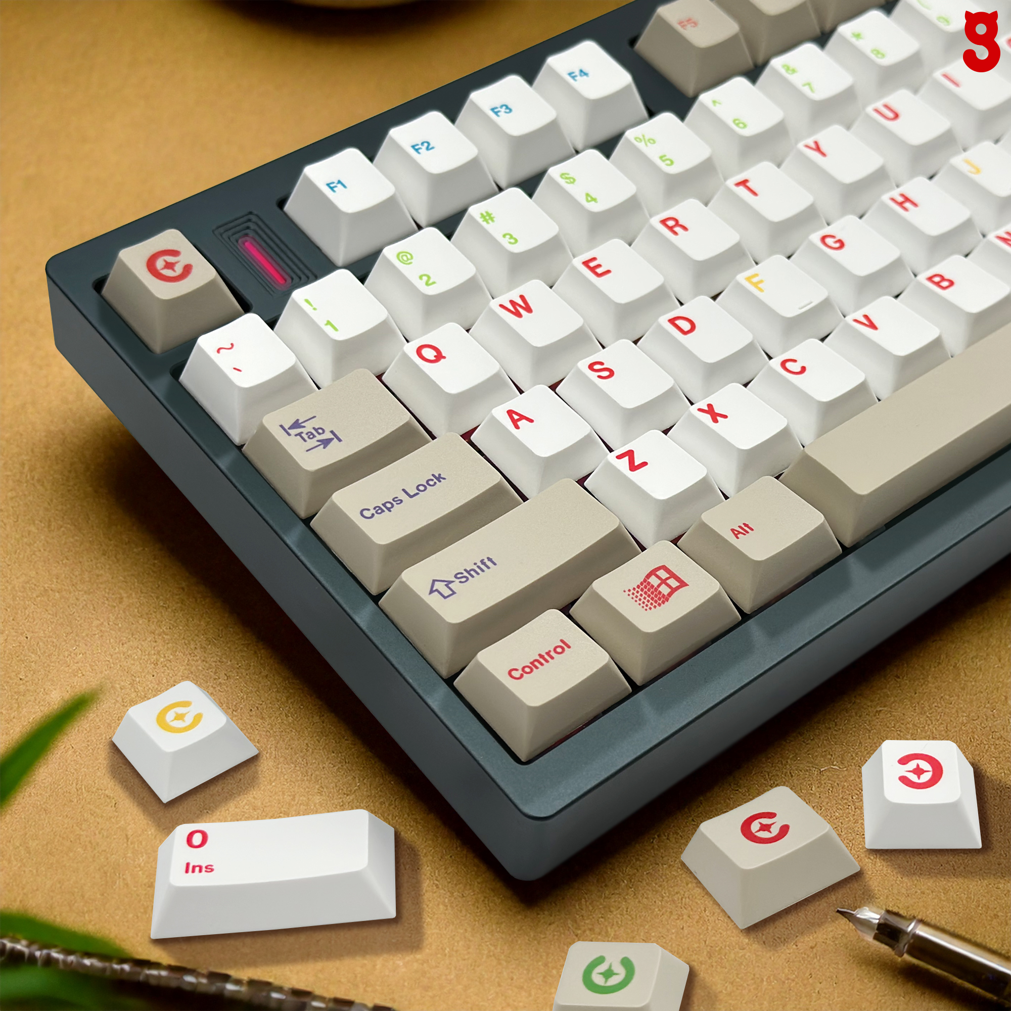 (พร้อมส่งจากไทย)(ฟลูเซ็ต 136 คีย์) คีย์แคป GMK HANDARBEIGE Classic ...