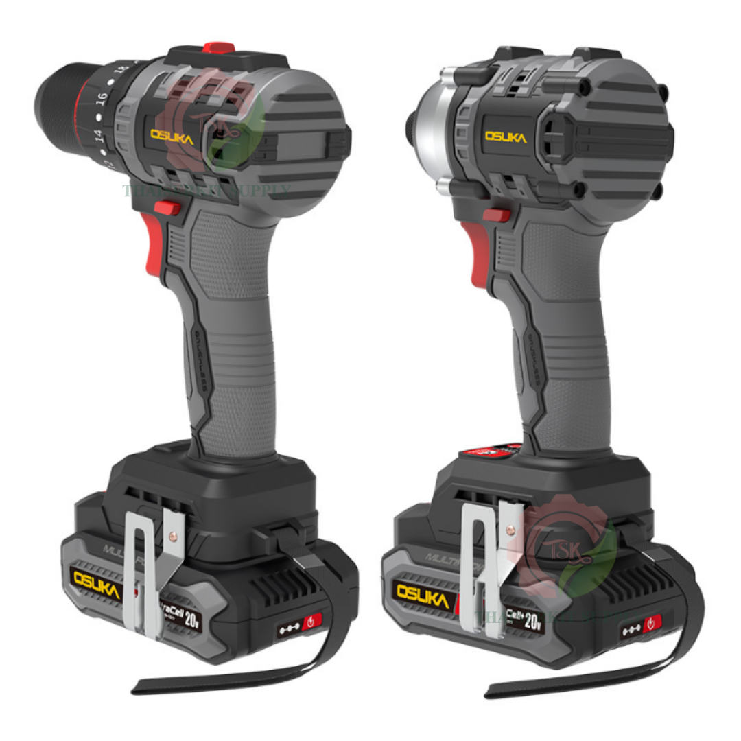 OSUKA ชุดสว่าน+ไขควงกระแทกไร้สาย 20V รุ่น OCK152-D2 (แบต20V 2.0Ah x2 ...