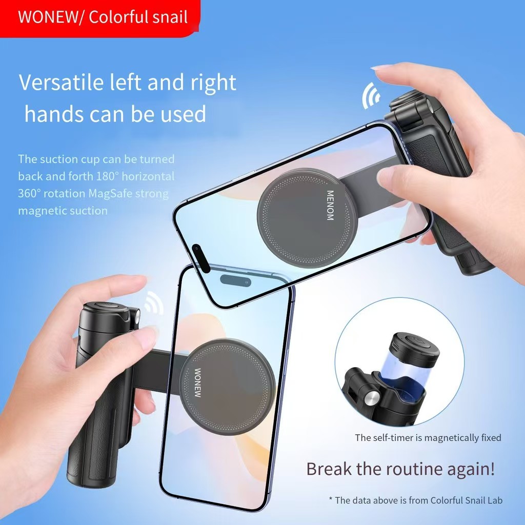 Wonew ไม้เซลฟี่มือถือ ที่วางมือถือแบบแม่เหล็ก รีโมทบลูทูธ พร้อมแผ่น ...