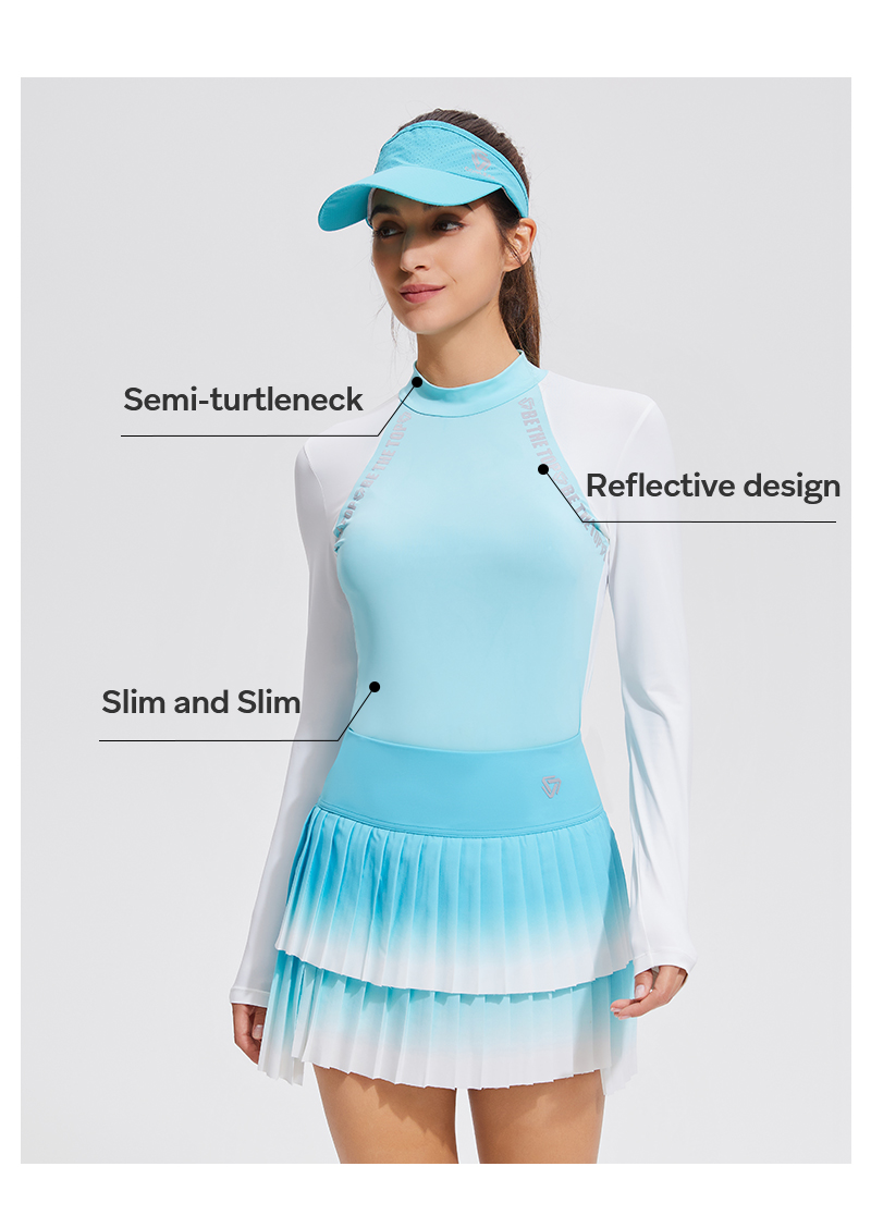 Cosleaf เสื้อแขนยาวกอล์ฟเทนนิสสลิมฟิต ผ้าบางเบาเย็นผิวยืดหยุ่นดีแห้งไว ...