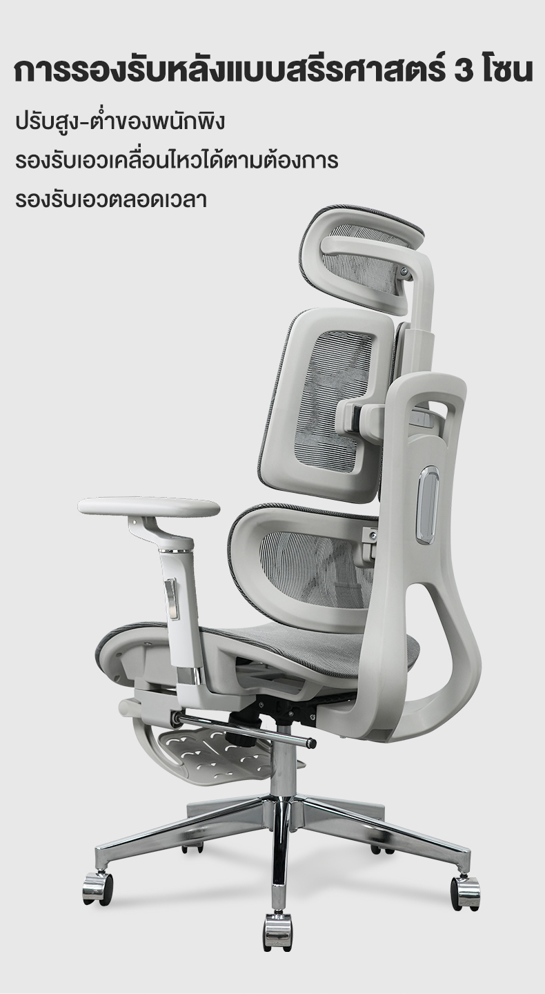 Kris R02 เก้าอี้ที่เหมาะกับสรีระ เก้าอี้ทำงานเพื่อสุขภาพ Ergonomic ระบายอากาศดีเยี่ยม ออกแบบตามหลักสรีรศาสตร์ ฟังก์ชั่นมากมาย ราคาประหยัด  คุณภาพสูง