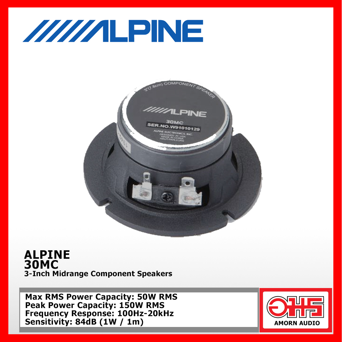 ALPINE 30MC ลำโพงรถยนต์ขนาด 3 นิ้ว AMORNAUDIO อมรออดิโอ | Shopee Thailand