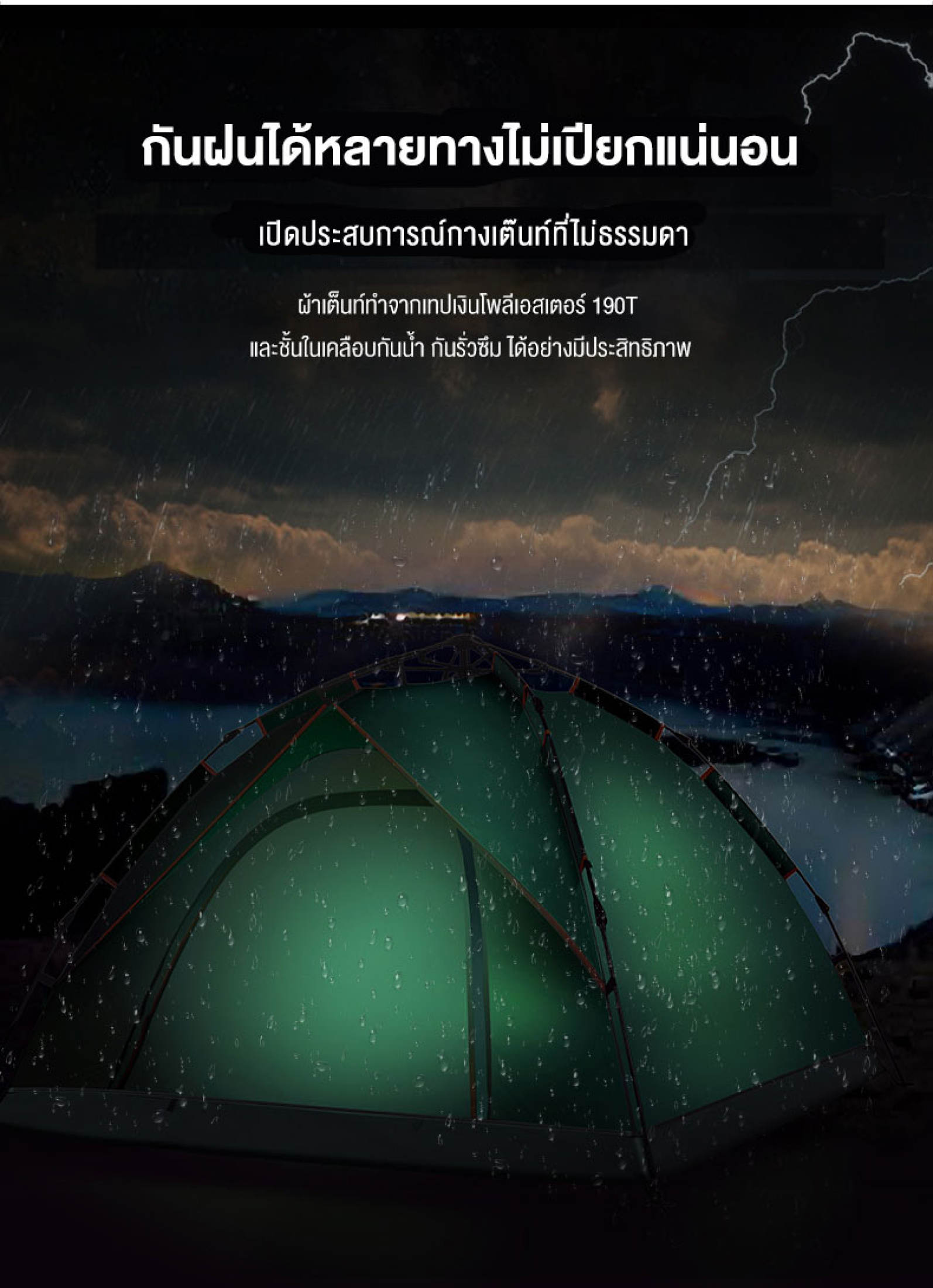 เต็นท์ เต็นท์กางอัตโนมัติ เต็นท์ปิกนิก ป้องกันแสงแดด และ กันฝน พื้นที่ภายในขนาดใหญ่ สำหรับ4-6ท่าน เต็นท์สนาม เต๊นท์อัต