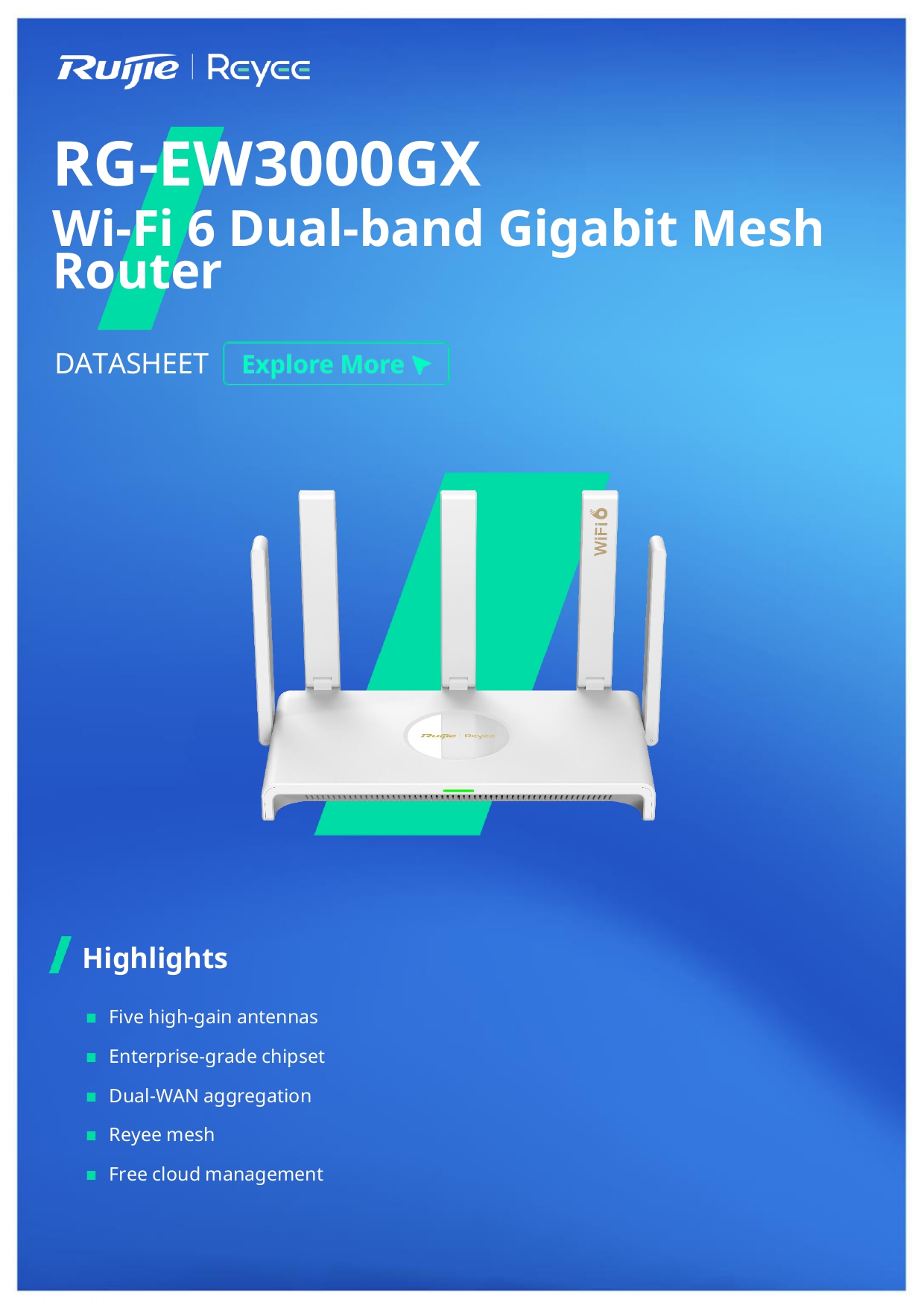 RG-EW3000GX Reyee 3000M Wi-Fi6 Dual-WAN Gigabit Router | Shopee Thailand