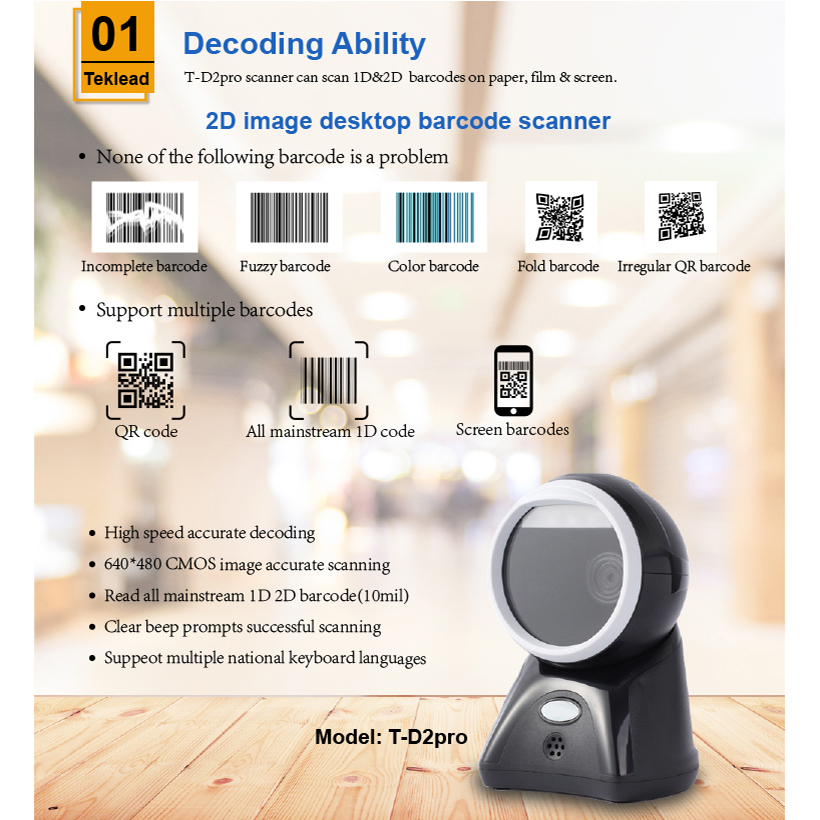TOKAI เครื่องอ่านสแกนบาร์โค้ด QR Code เลเซอร์ Scanner 1D&2D รุ่น T-D2 ...