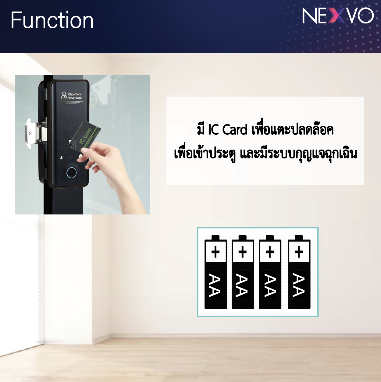 [Digital door lock] - กลอนประตูดิจิตอล ประตู บานเลื่อน/ผลัก รุ่น RL01 ...