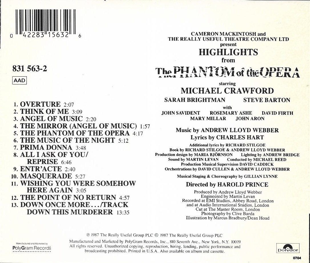 Used CD,The Phantom Of The Opera (A+)(The Original Cast Recording ...
