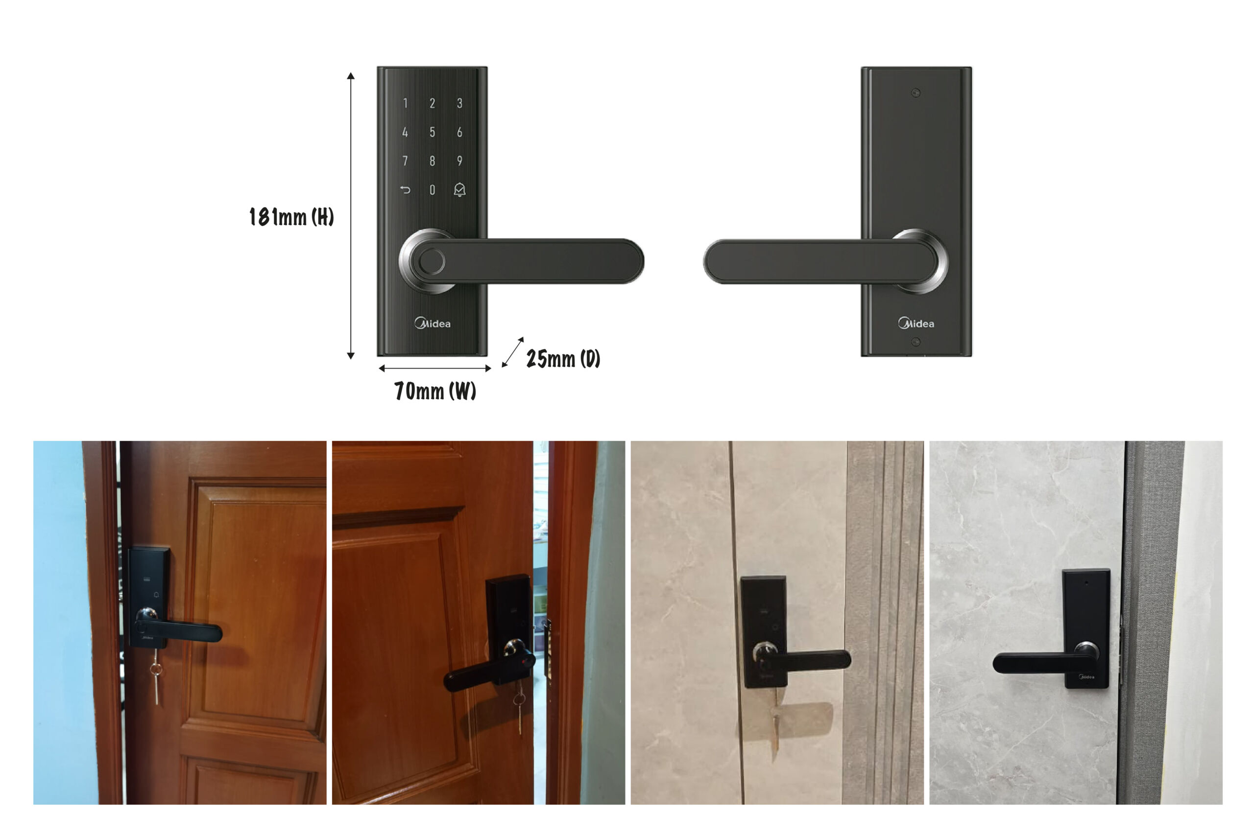 (รุ่นประหยัด)สมาร์ทล็อคMidea Smart Door Lock รุ่นBF200 ล็อค ...