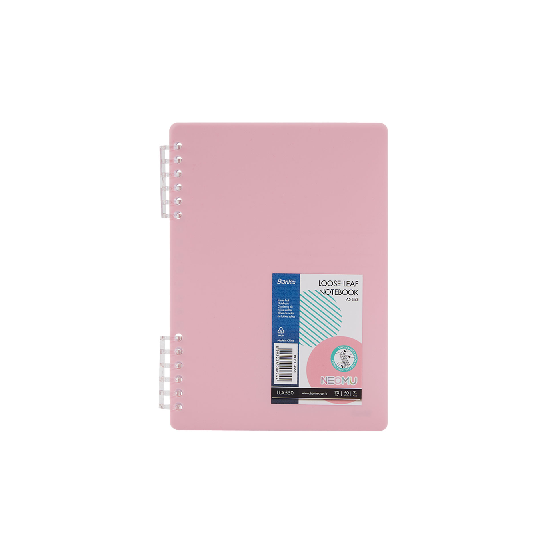 Bantex สมุดบันทึกแบบมีห่วง ขนาดA5 70แผ่น สีพาสเทล ใช้งานง่าย พกพาสะดวก ...