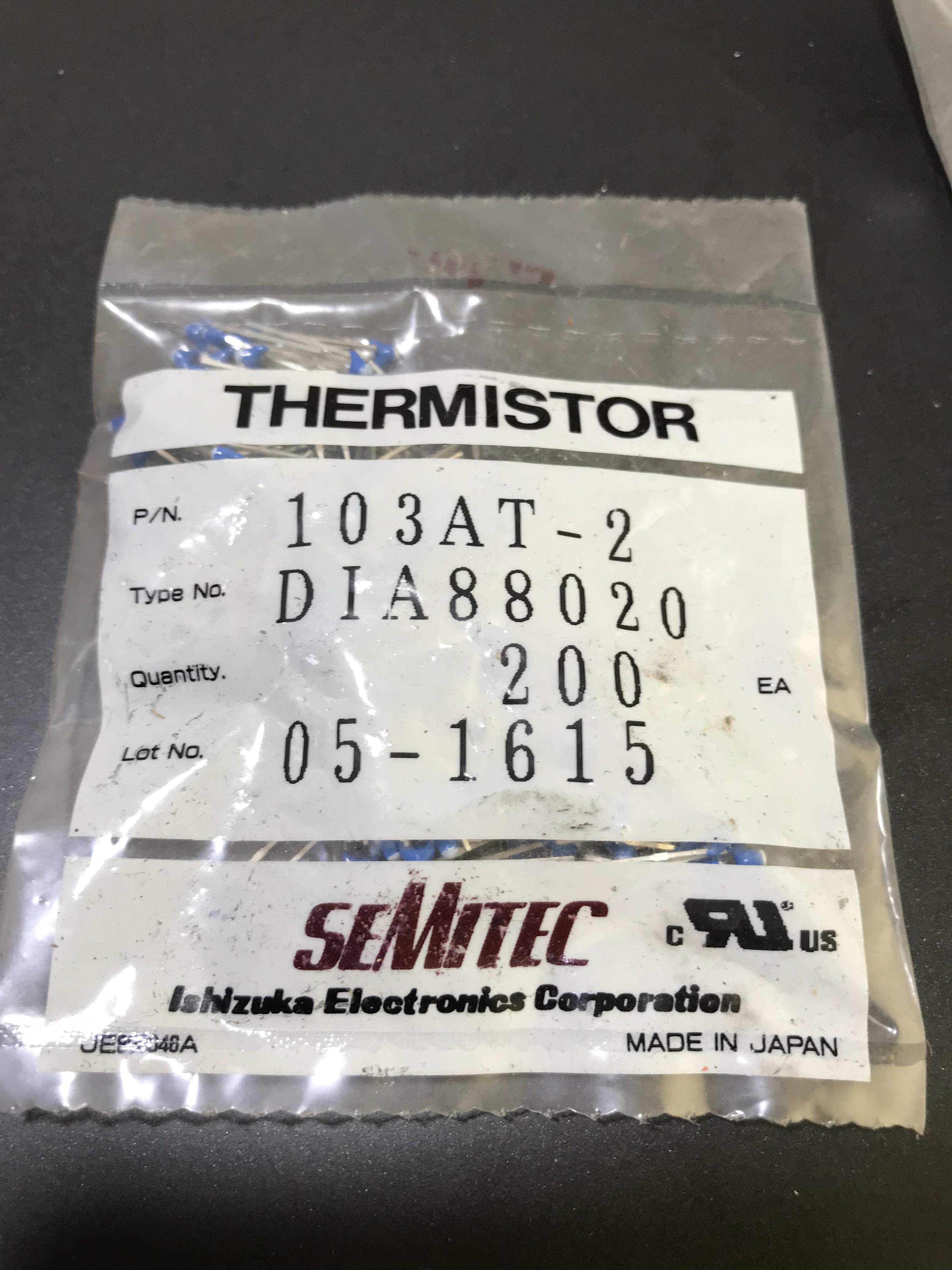 Thermistor Semitec 103AT-2 สินค้าใหม่ พร้อมส่ง ผลิตและนำเข้า ญี่ปุ่น ...