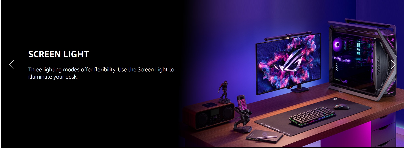 ASUS ROG Aura Monitor Light Bar - Asymmetrical Lighting bar, 3 Modes ...