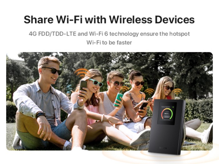 Tenda MF6 Pocket WiFi 4G LTE Mobile Wi-Fi AX300 Wi-Fi 6 Color Screen Wi ...
