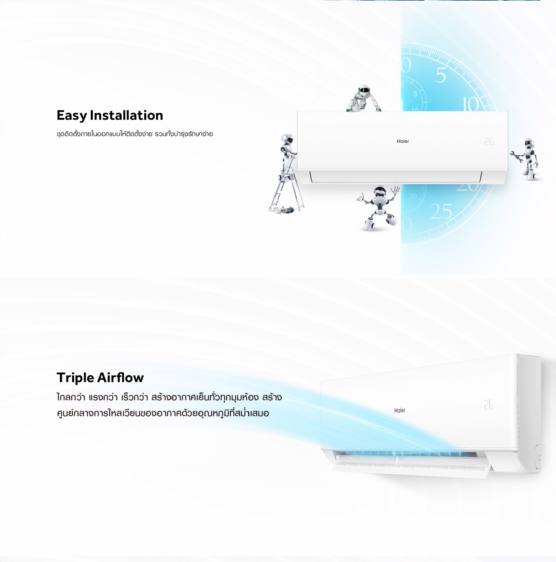 Haier QEMC Series เครื่องปรับอากาศติดผนัง Fixed Speed แอร์ เครื่องปรับอากาศ