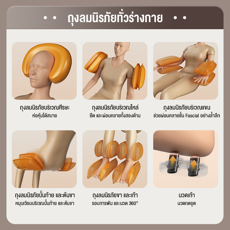 BENBO เก้าอี้นวด เก้าอี้นวดไฟฟ้า ประคบร้อนสมุนไพรจีน นวดตัวแบบมัลติฟังก์ชั่น โหมดไร้แรงโน้มถ่วง