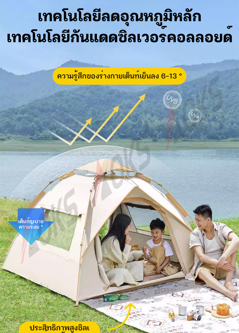 AOKS เต็นท์แคมป์ปิ้ง 1 2คน เต็นท์นอน ใช้สำหรับเดินป่าหรือสนาม (สำหรับ 3-4 คน) เต้นท์แคมปิ้ง