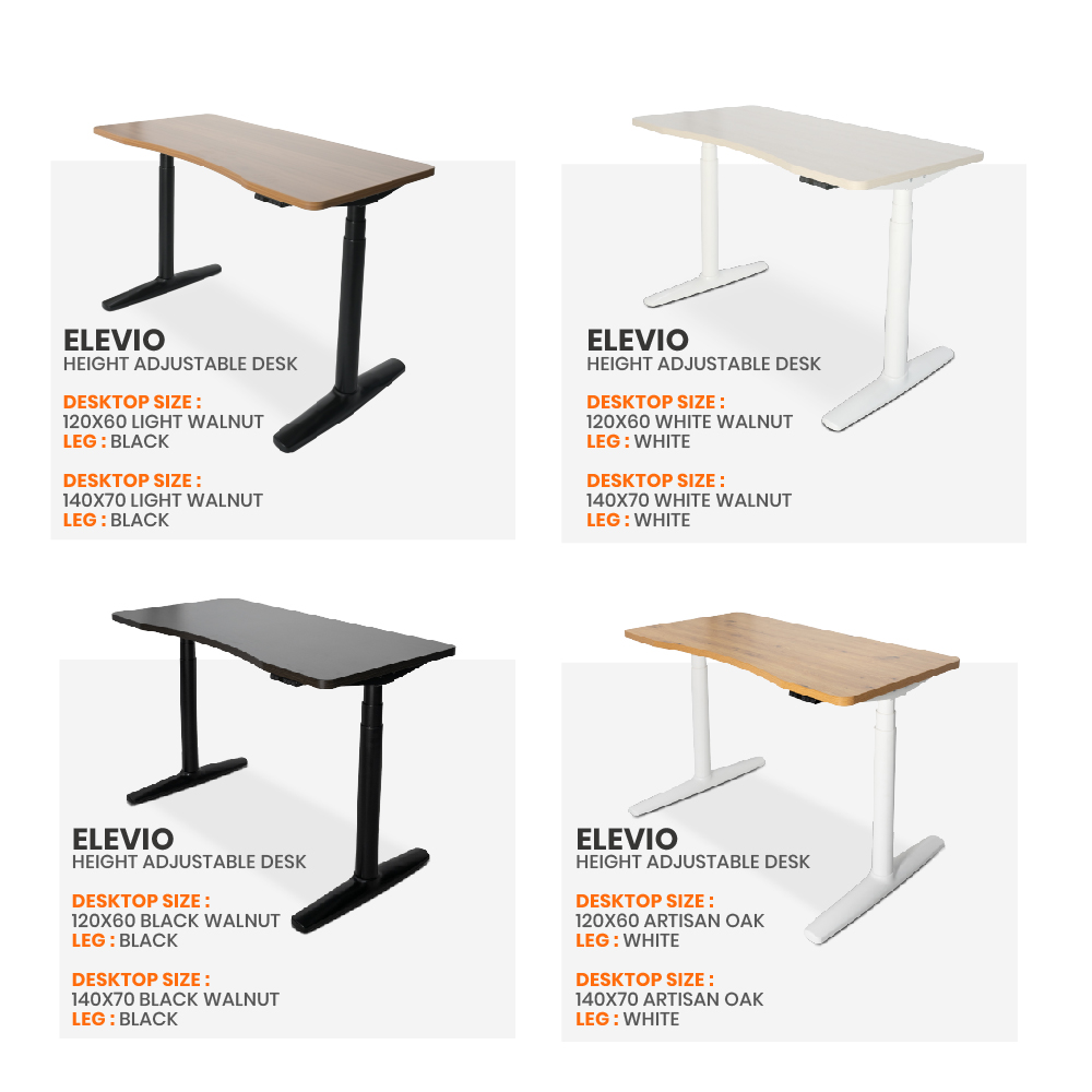 ErgoTrend Elevio โต๊ะไฟฟ้าปรับระดับมอเตอร์คู่ 3stage 65-130 cm ท๊อปโค้งรับสรีระ รับประกัน 5 ปี
