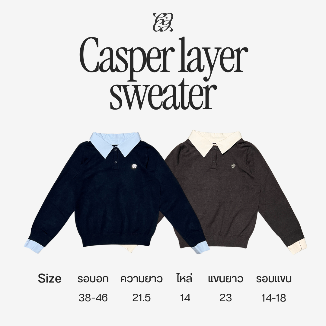(Ready to ship) chuuchop(C8376) Casper layer Sweaterโปโลไหมพรมเลเยอร์ ...