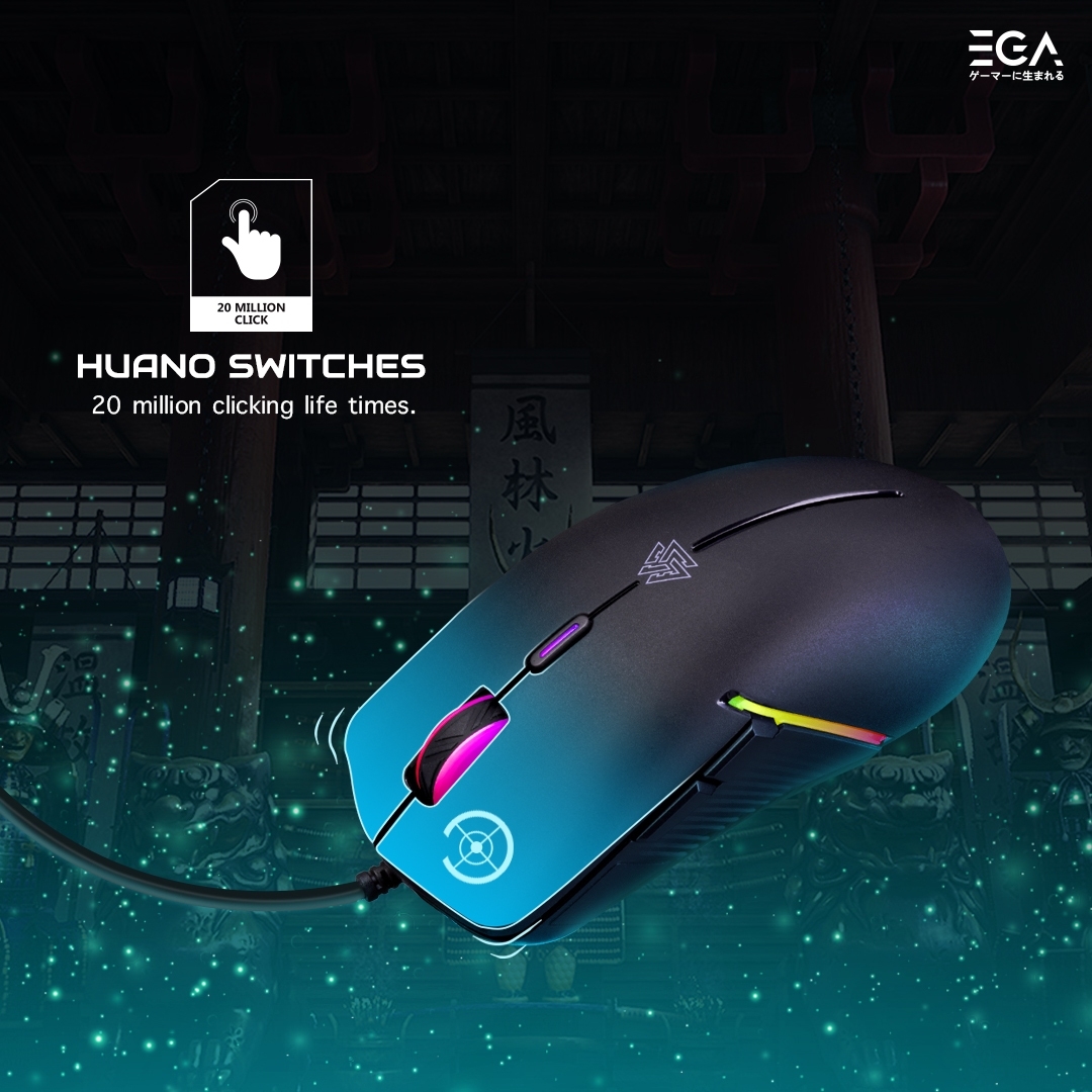 EGA TYPE M12 GAMING MOUSE เมาส์เกมมิ่ง มีสาย มีให้เลือก 2 สี ตกแต่งด้วย ...