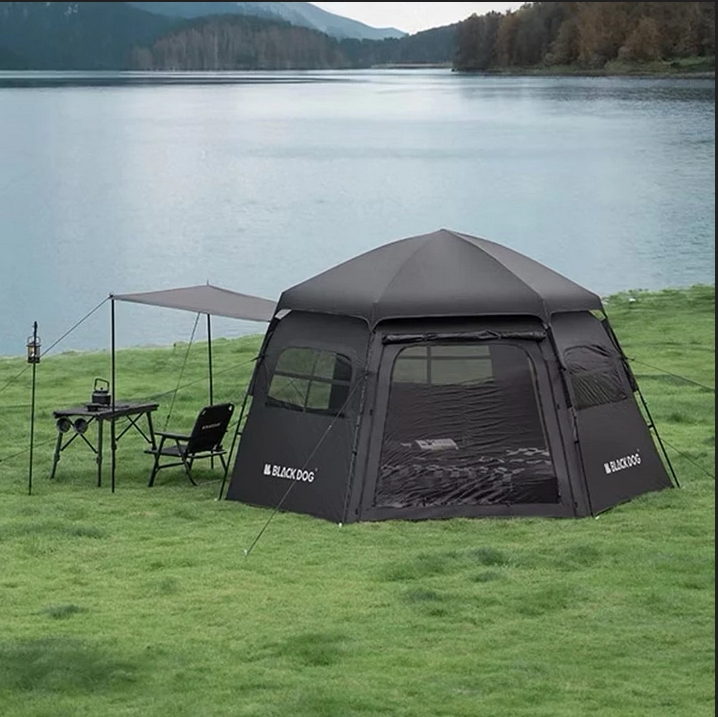 Blackdog Multiground Outdoor Camping เต็นท์หกเหลี่ยมกางอัตโนมัติ ระบายอากาศได้ดี กันแดดUPF50+