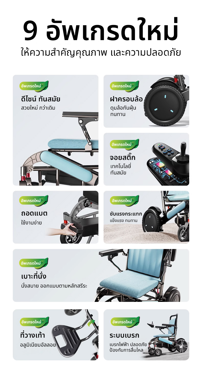 Synergy รุ่น INSPIRE L2 วีลแชร์ไฟฟ้าอลูมิเนียมอัลลอย พับได้ น้ำหนักเบา แบตลิเธียม