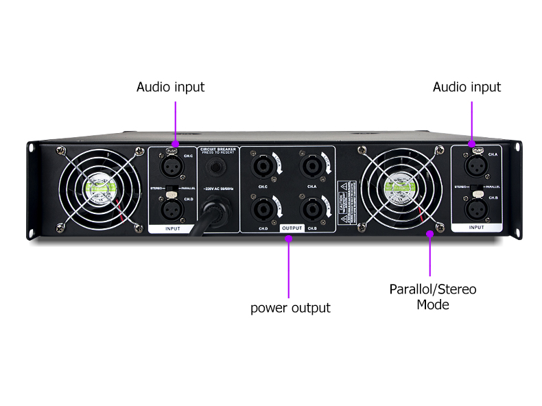 JBL PMX2 PMX4 เพาเวอร์แอมป์ระดับมืออาชีพ, การปรับระดับเสียงอิสระ 2/4 ...