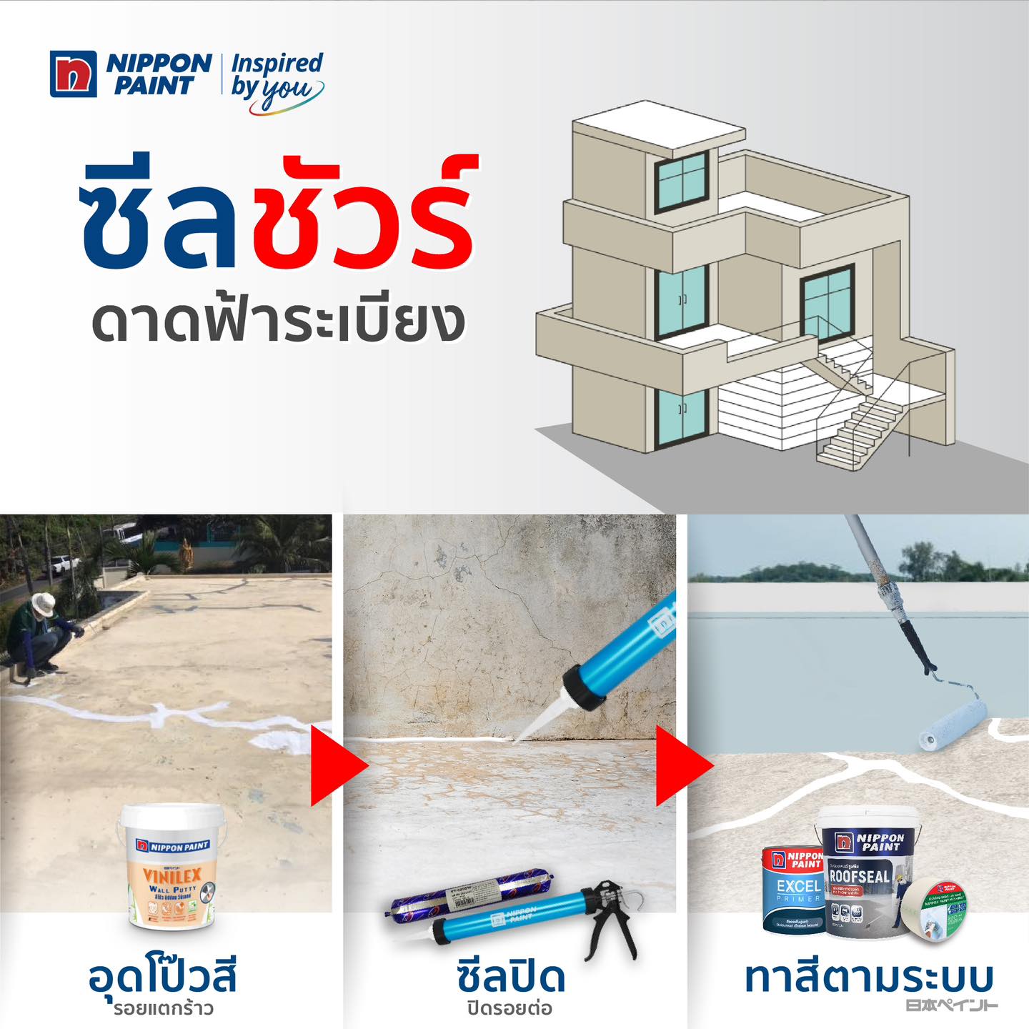 Nippon Paint VT-620 MS sealant #สีเทา #สีขาว ซิลิโคนซีลแลนท์ เกรดพรี ...