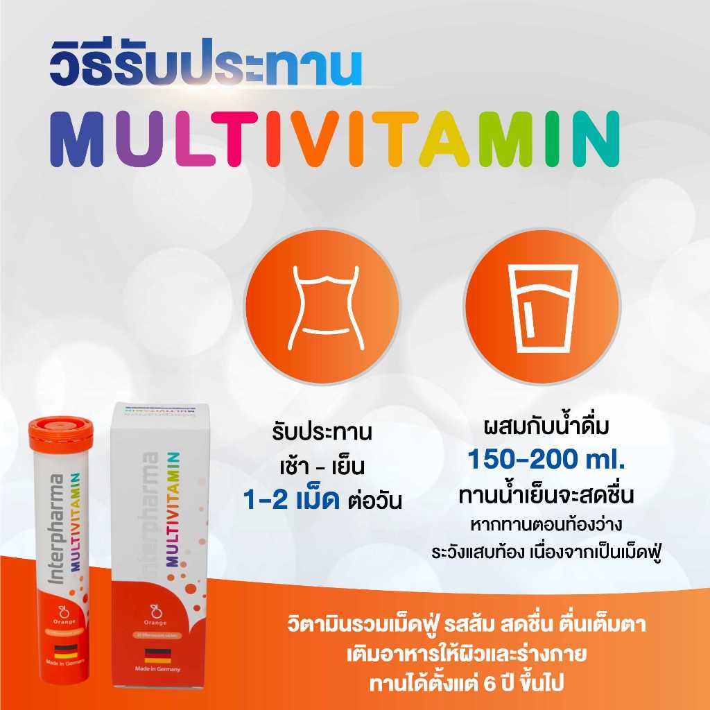 Interpharma Multivitamin อินเตอร์ฟาร์มา มัลติวิตามิน วิตามินรวมชนิดเม็ด ...