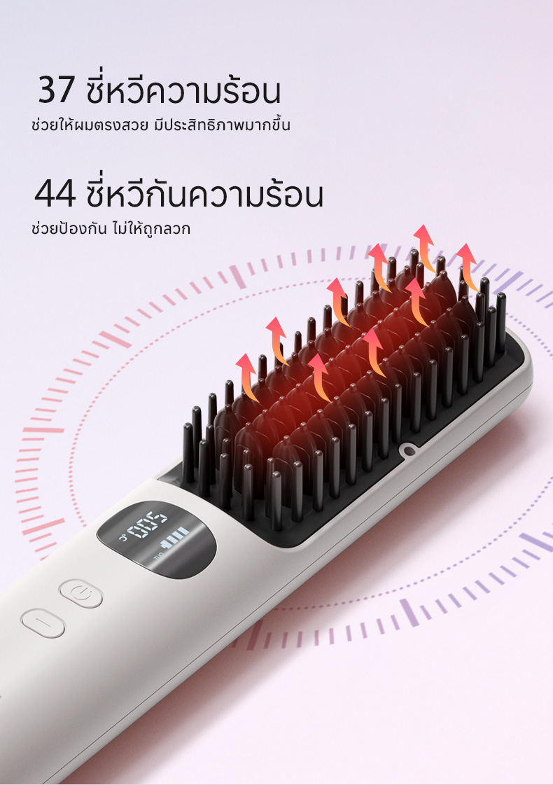 Yoole Y101 Hair Straightening Brush ยูเลอร์ หวีไฟฟ้าไร้สาย แปรงยืดผมไฟฟ้า พกพาสะดวก มีไอออนบำรุงเส้นผม