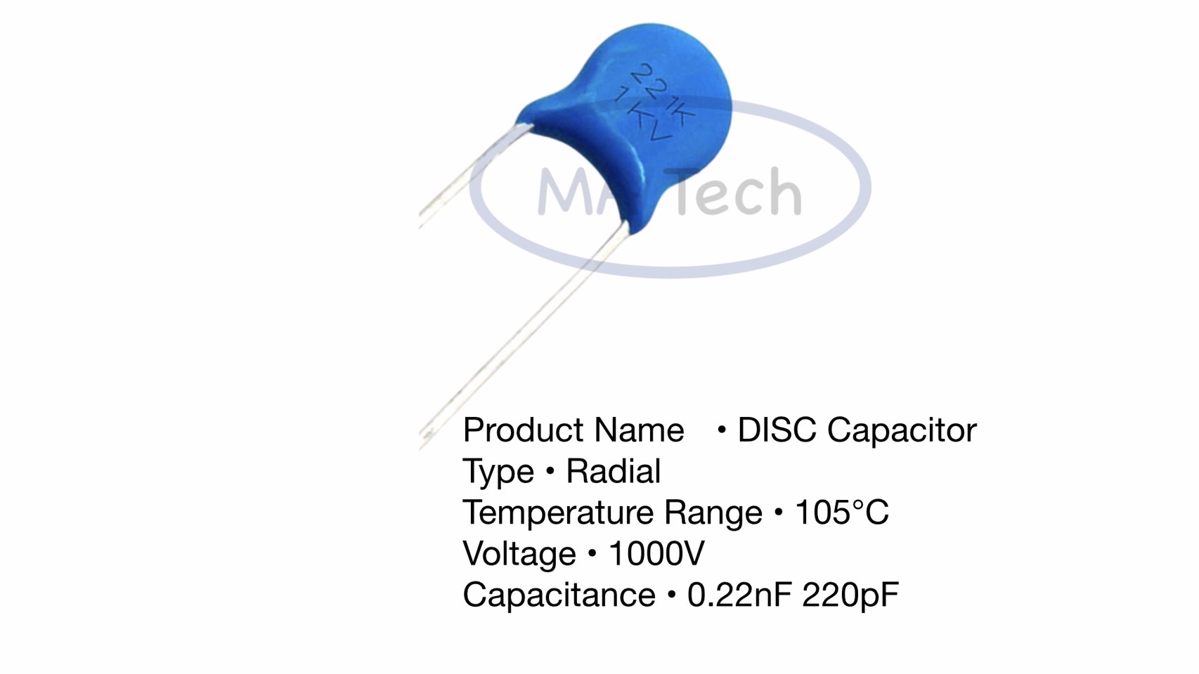221 1KV Ceramic Disc Capacitor 221pF 1000v 0.22nF/1KVdc 0.22nf 1000v ...