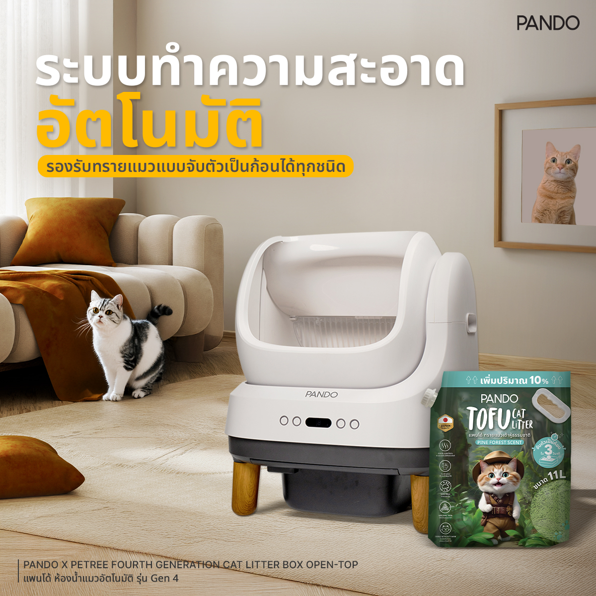 [ สินค้าใหม่ ] Pando x Petree Four Generation Cat Litter Box Open-top ...