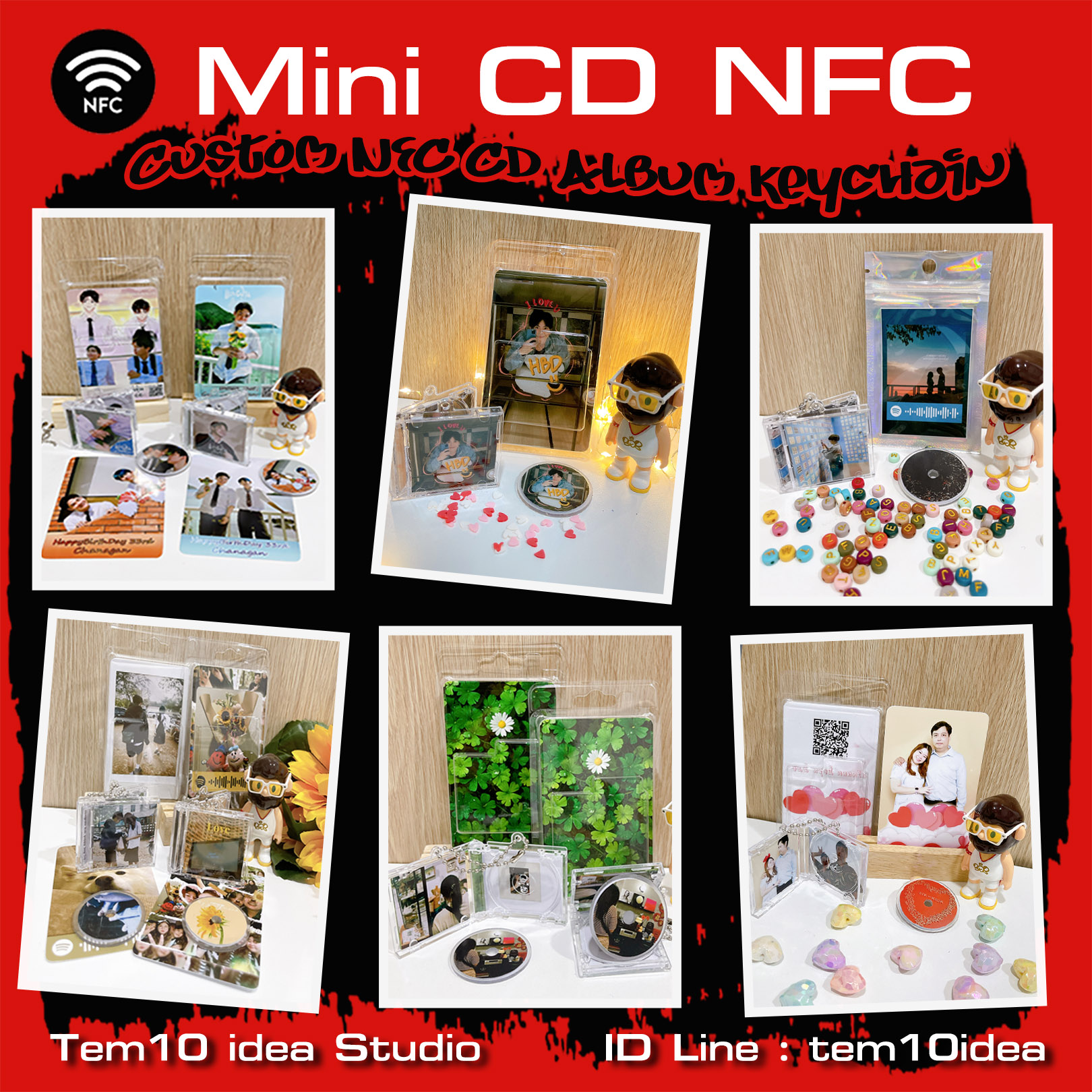 Mini CD NFC : Albumtag : Keychain .ใส่รูป เพิ่มLinkเพลง สร้างอัลบั้ม ...