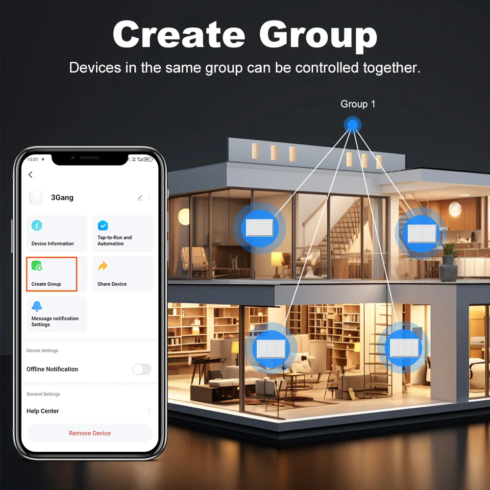 Tuya Matter WiFi Universal Piano Smart Switch ทูย่าสวิตช์อัจฉริยะแมทเท ...