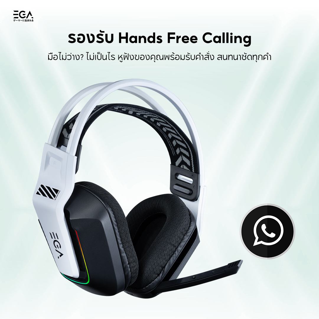 EGA Type-H18 Gaming Headset TRI-MODE Bluetooth 5.3+Wireless 2.4GHz+USB ...