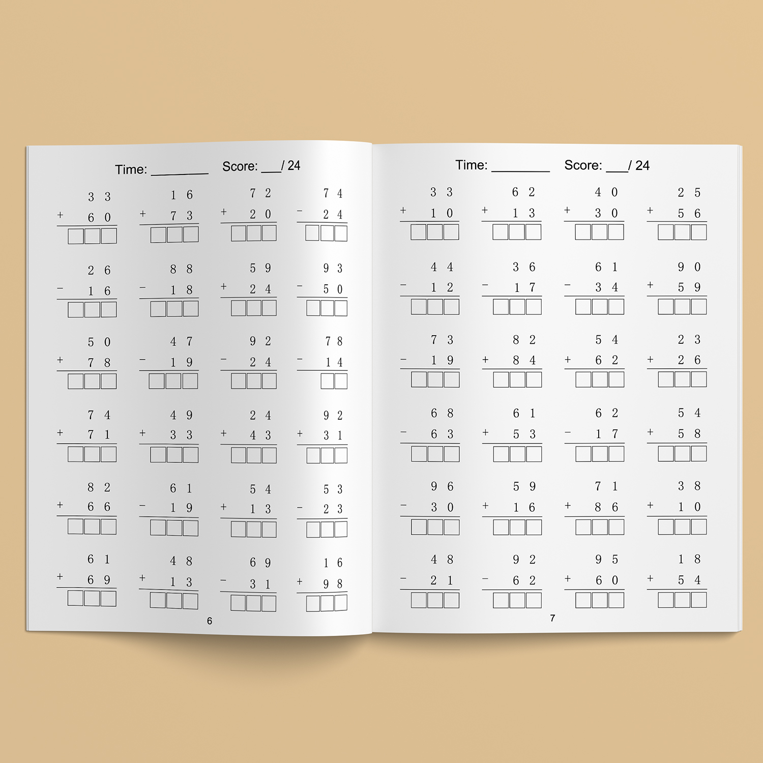 32 Pages Digit 0-20 Addition and Subtraction Math Workbook for Kids ...