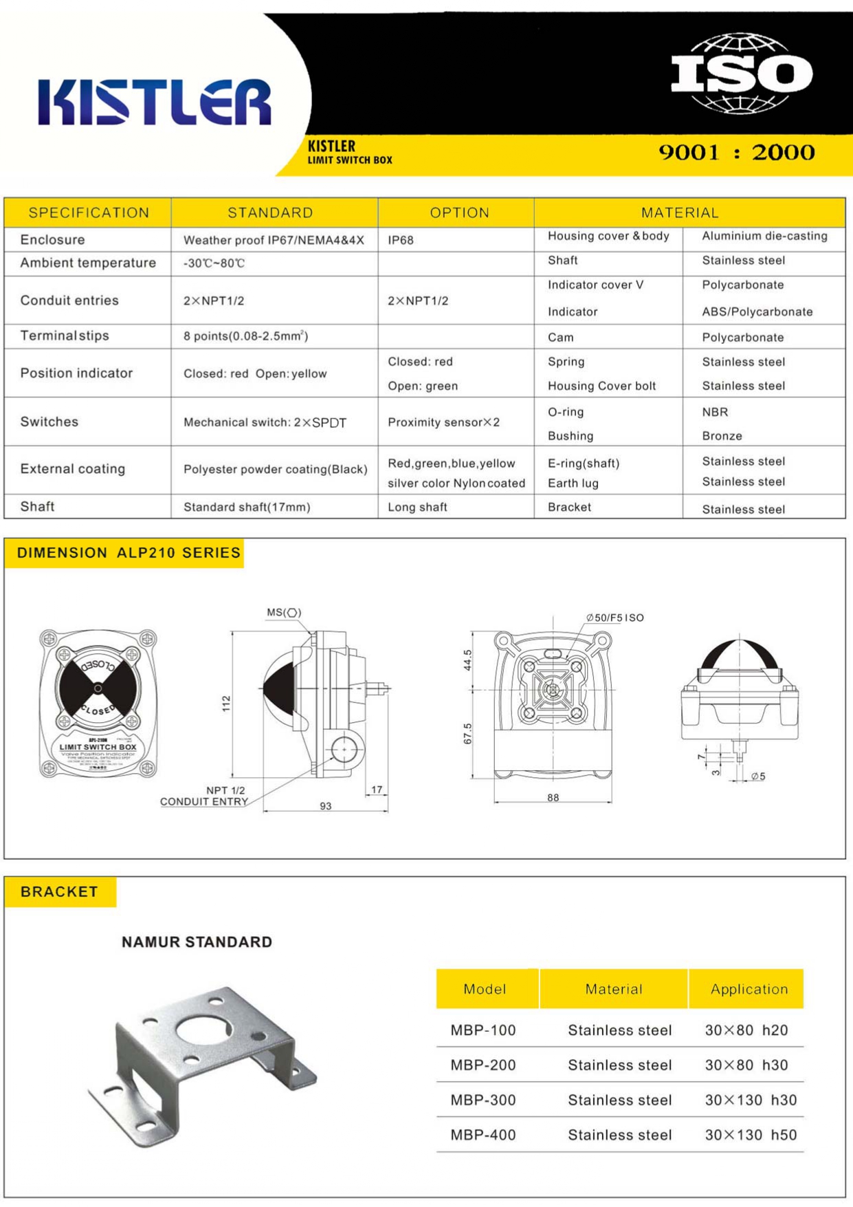KISTLER ลิมิตสวิทซ์ คิสท์เลอร์ APL-210N รุ่น LIMIT SWITCH ดีไซน์พิเศษ ...
