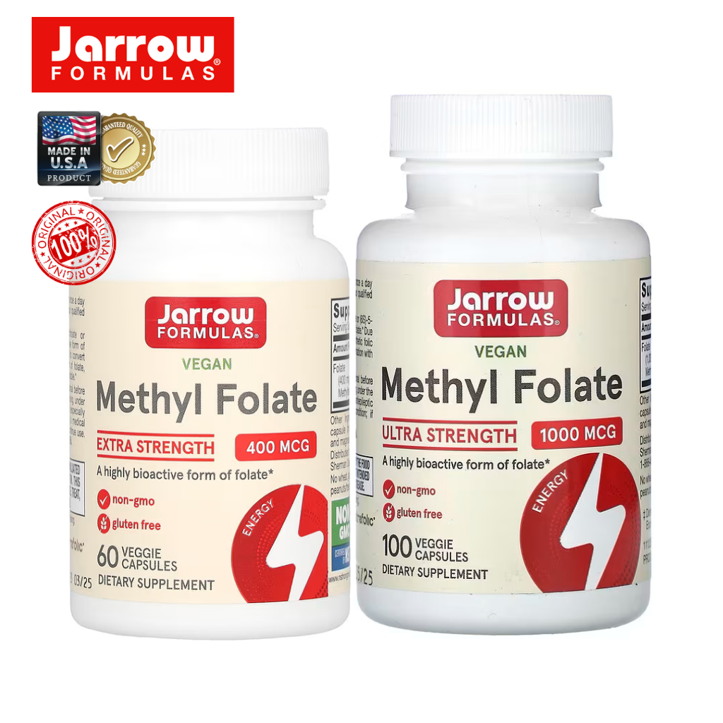 Jarrow Formulas | Methyl Folate 400/1000 mcg | โฟเลตรูปดูดซึมง่าย | 60/ ...