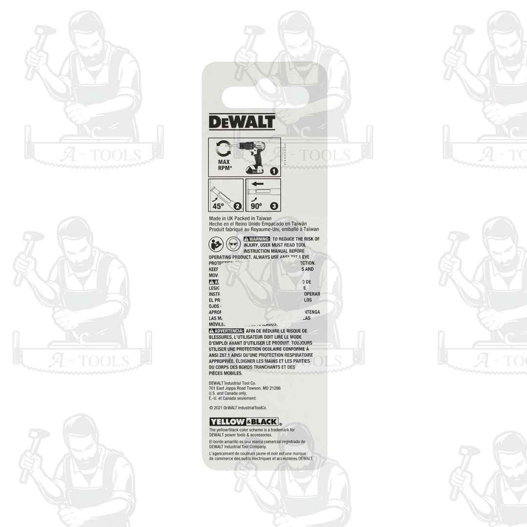 DEWALT 1/4" Diamond Tip Tile Drill Bit – DW5572, Reverse Spiral For Water Cooling, Core Ejection Slot For Porcelain & Dense Tile