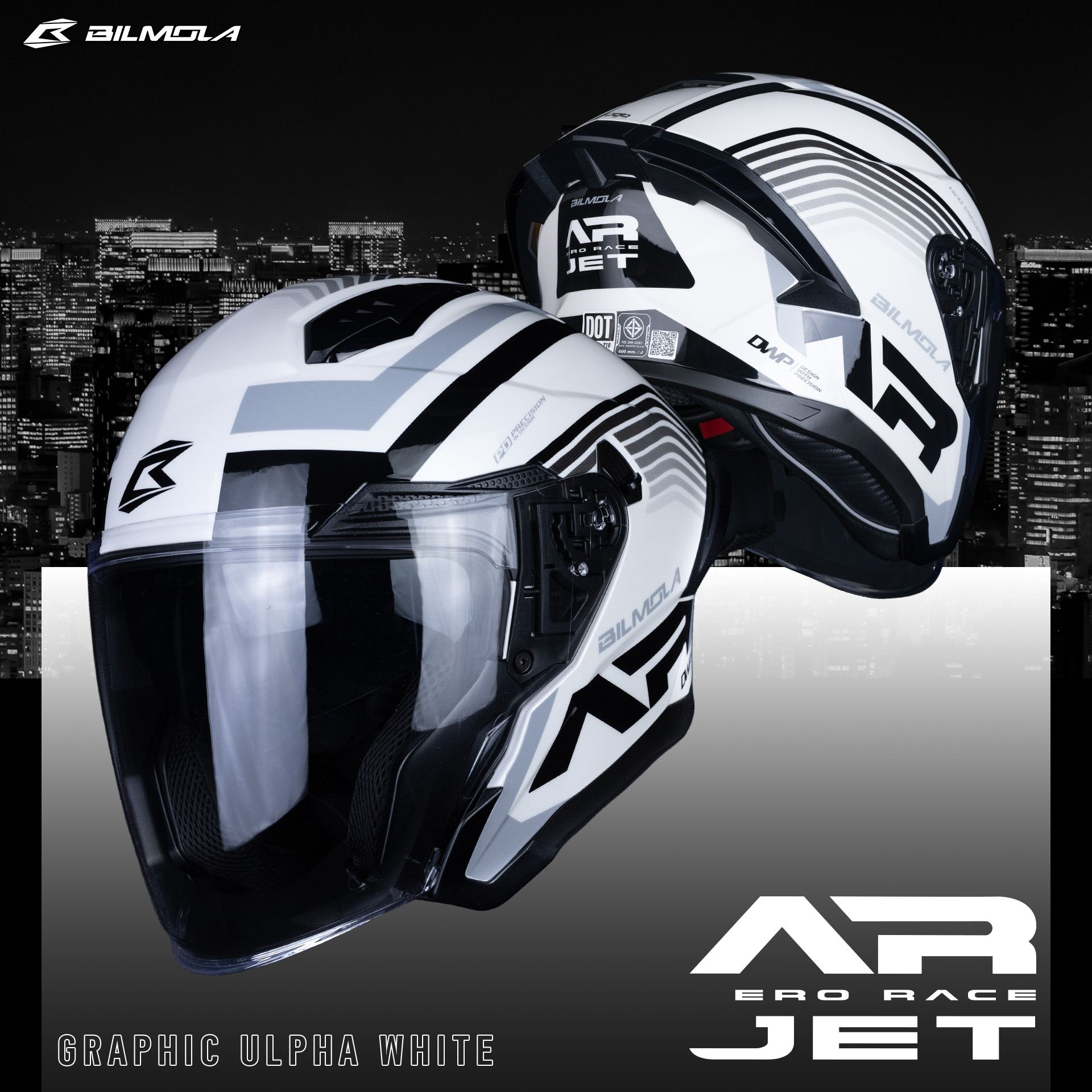 Bilmola รุ่น AR JET หมวกกันน็อคครึ่งใบ เปิดหน้า openface แว่นกันแดดสอง ...