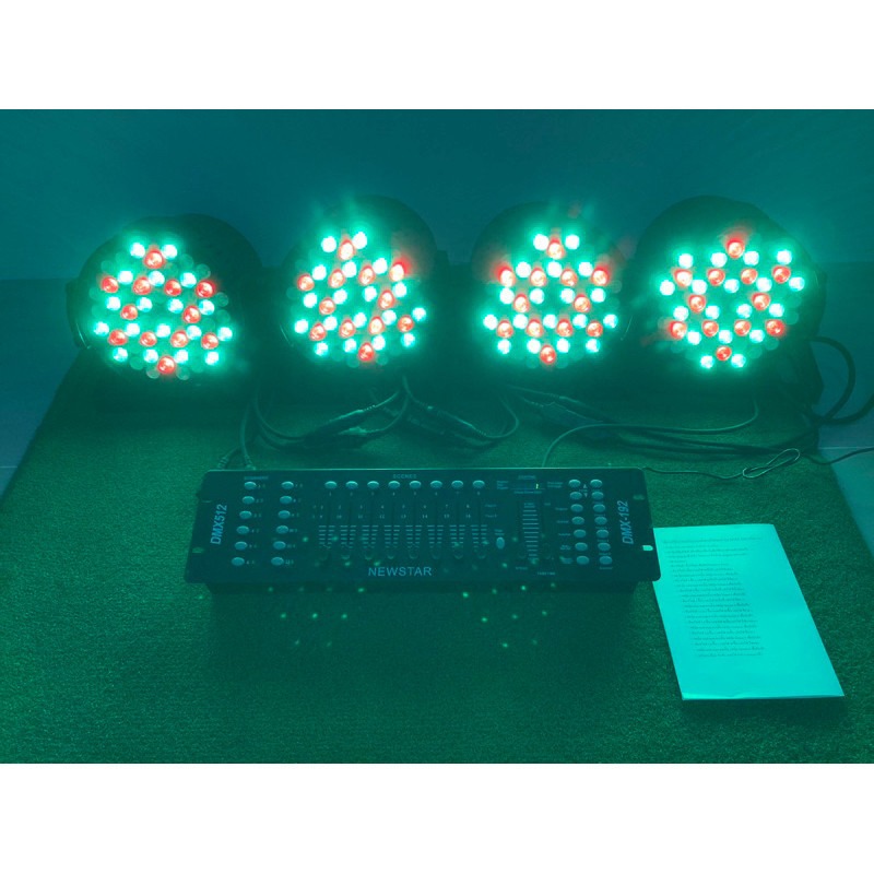 ชุดไฟพาร์led ไฟledหน้าเวทีรุ่นk001 หลอด3in1 มาพร้อมบอร์ดคอนโทรลDMX512 ...