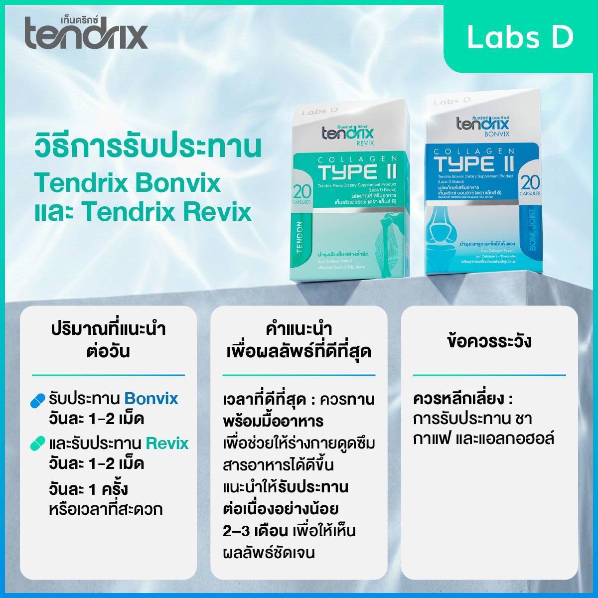 Tendrix เท็นดริกซ์ [ Bonvix 3 กล่องเล็ก แถม Revix 2 กล่องเล็ก ] ฟื้นฟู ...