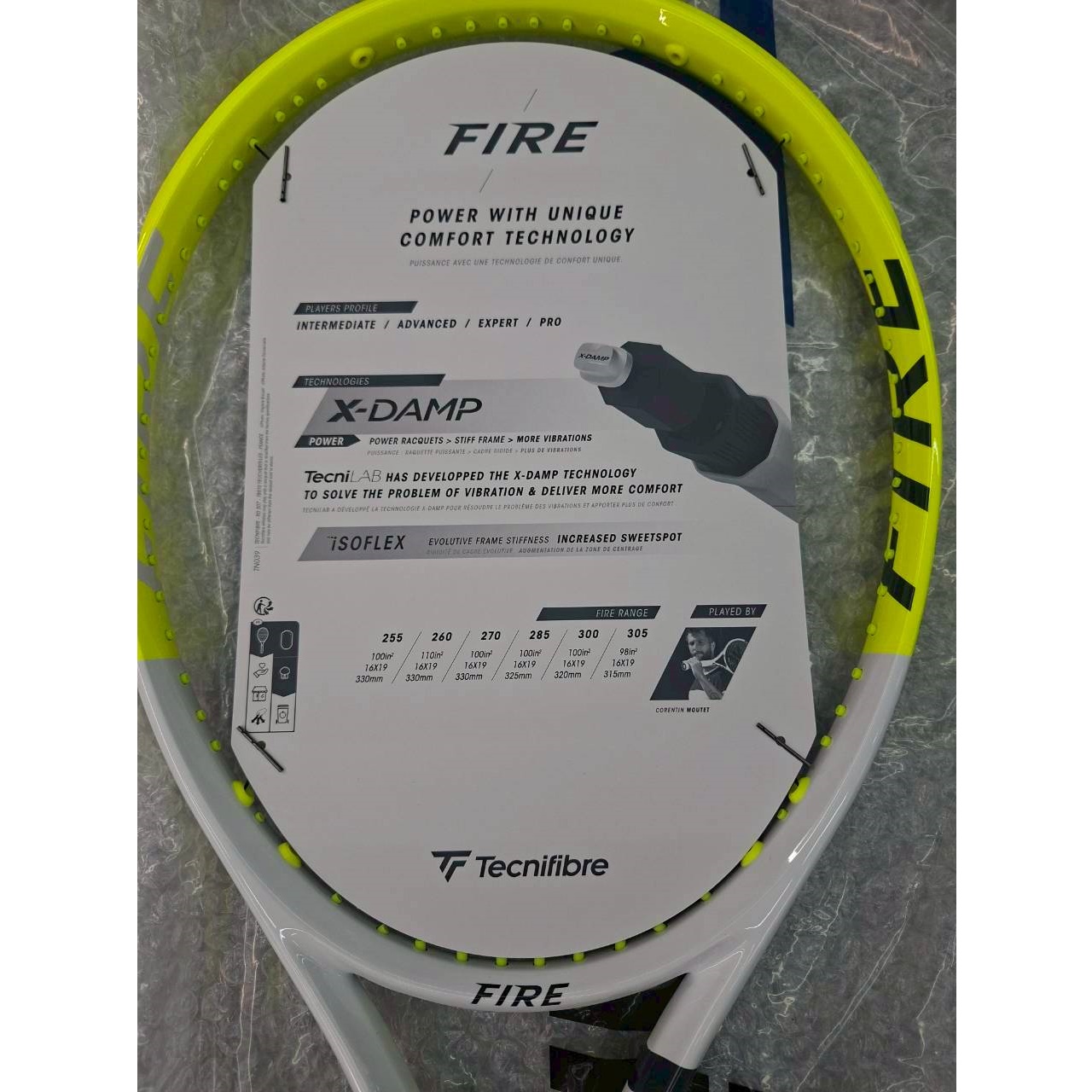 Tecnifibre ไม้เทนนิส+เอ็น Fire 285 Tennis Racket G2 | White ...