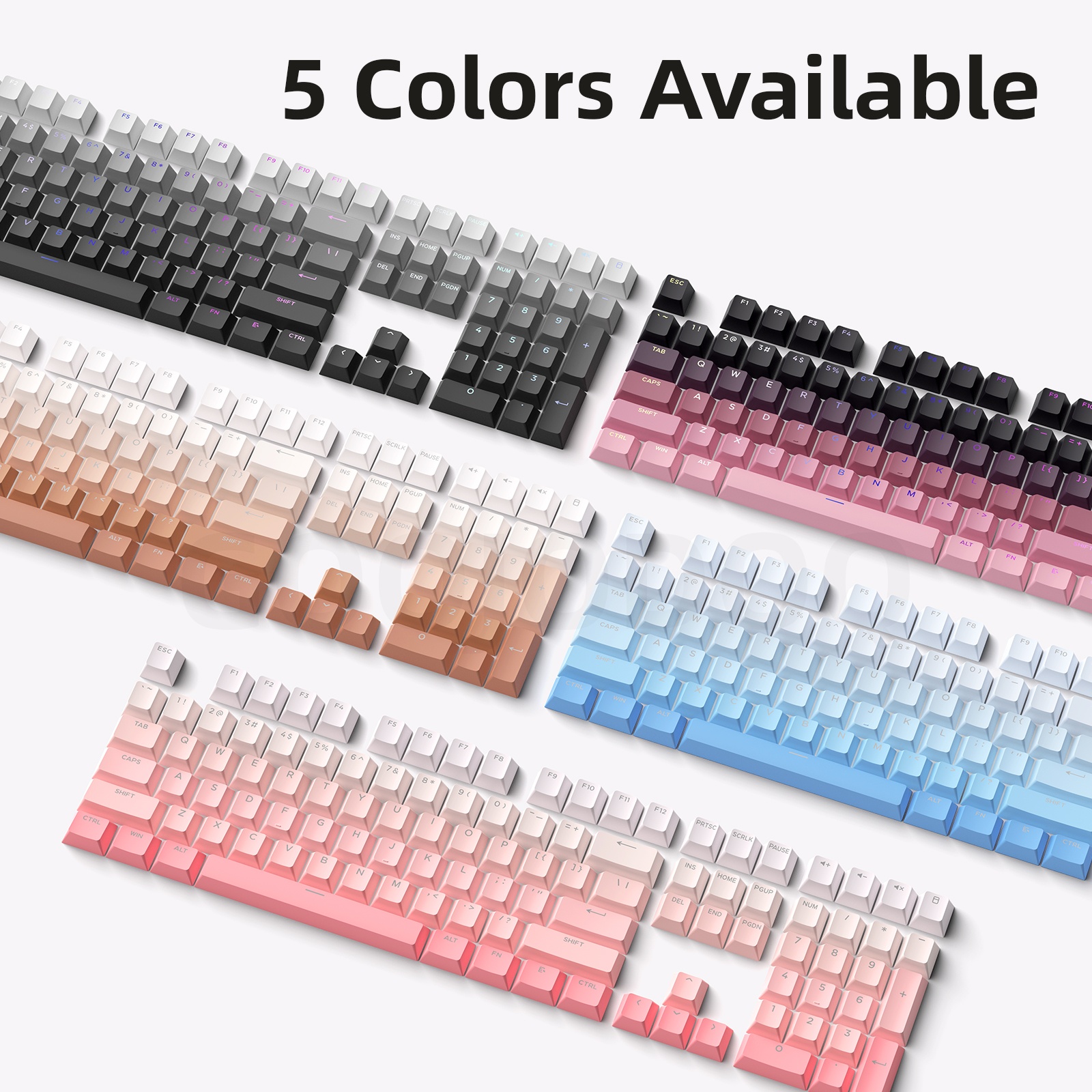 GOOJODOQ 133 key Mechanical Keyboard Keycaps Premium Gradient Design ...