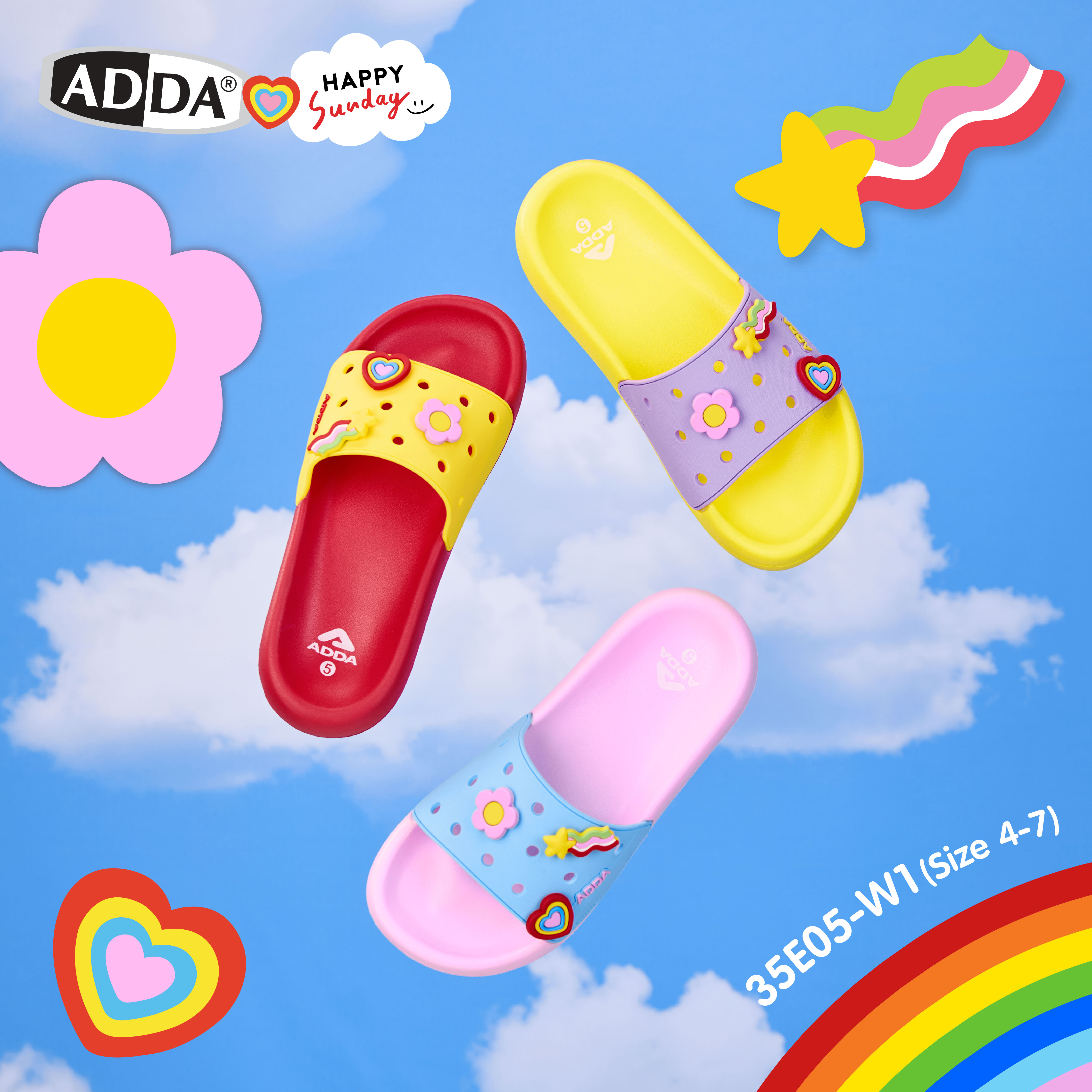 ADDA x HAPPY SUNDAY ลิขสิทธิ์แท้ รองเท้าแตะ สำหรับผู้หญิง รุ่น 35E05W1 ...