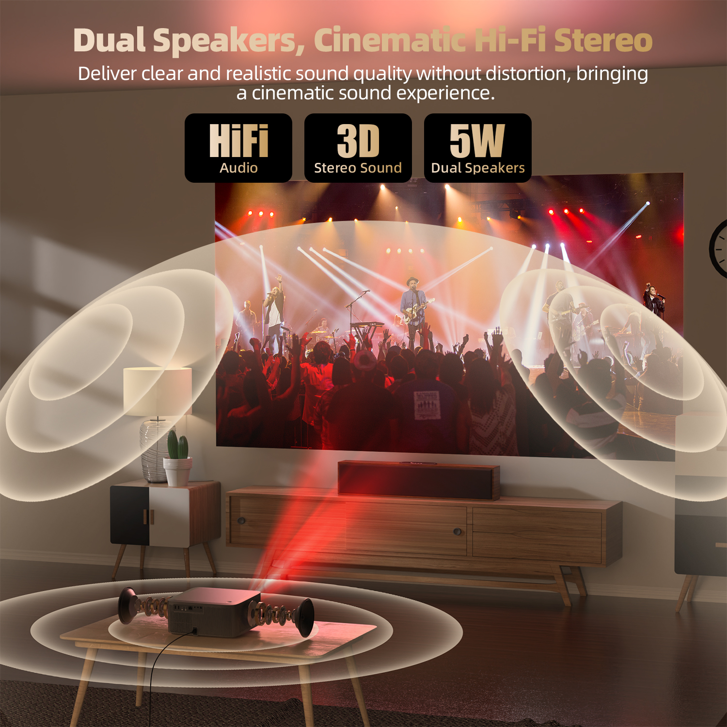 GOOJODOQ Netflix Authorized Genuine Projector 1080P FHD Realistic Image ...