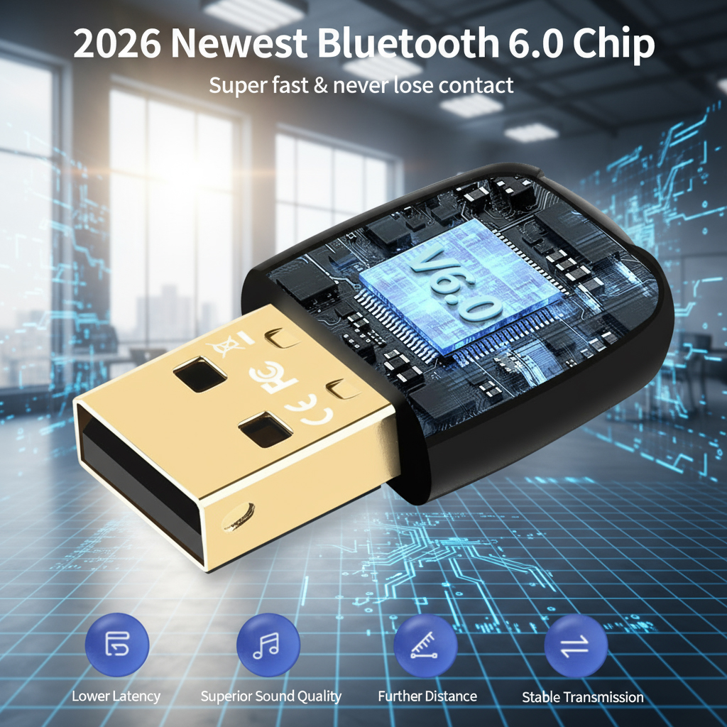 รุ่นใหม่ USB Bluetooth 6.0 For PC , Labtop อะแดปเตอร์ไร้สายบลูทูธ ...
