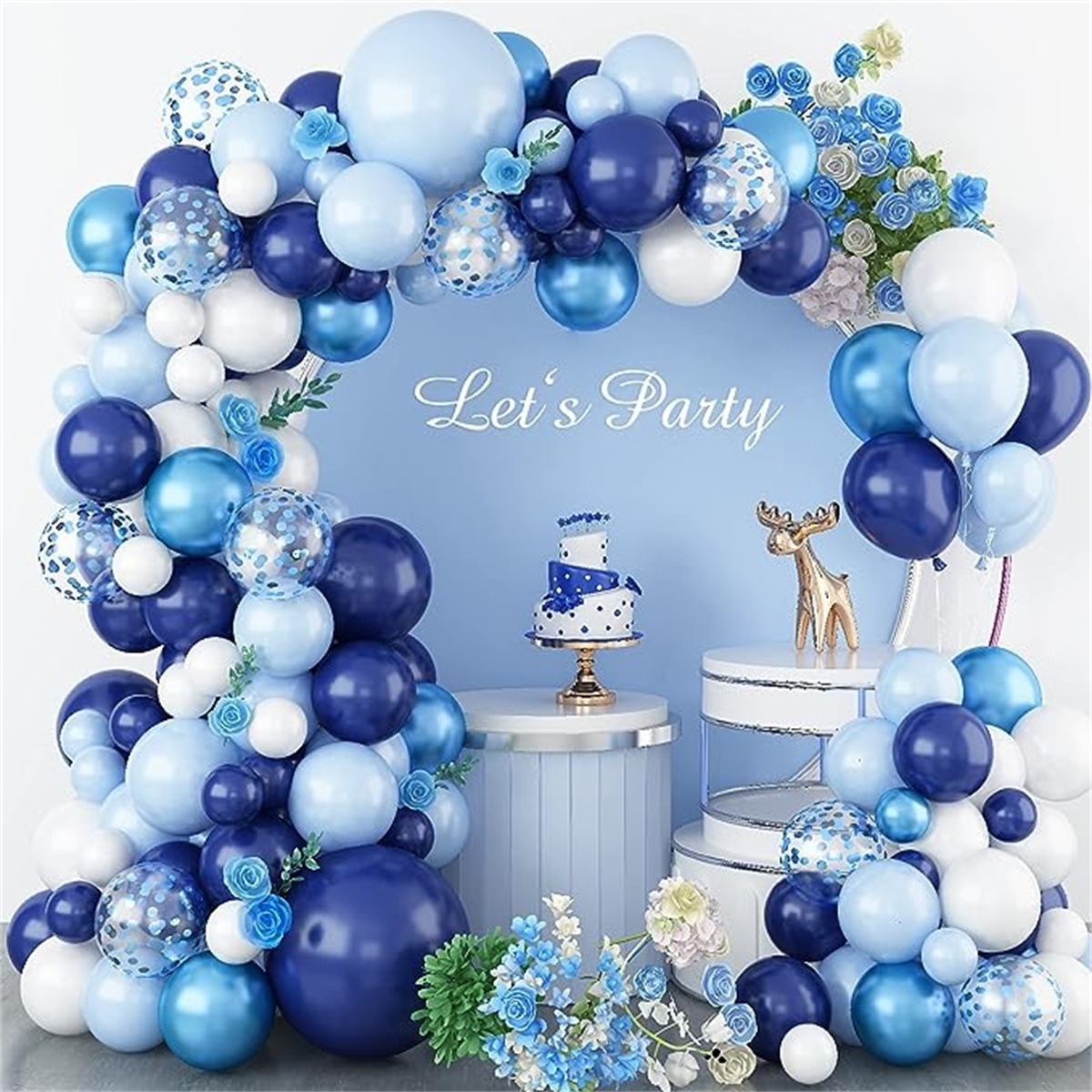 COD balloon SET ซุ้ม โทนฟ้า วันแม่ ตกแต่งงานปาร์ตี้ ลูกโป่ง ซุ้มลูกโป่ง ...