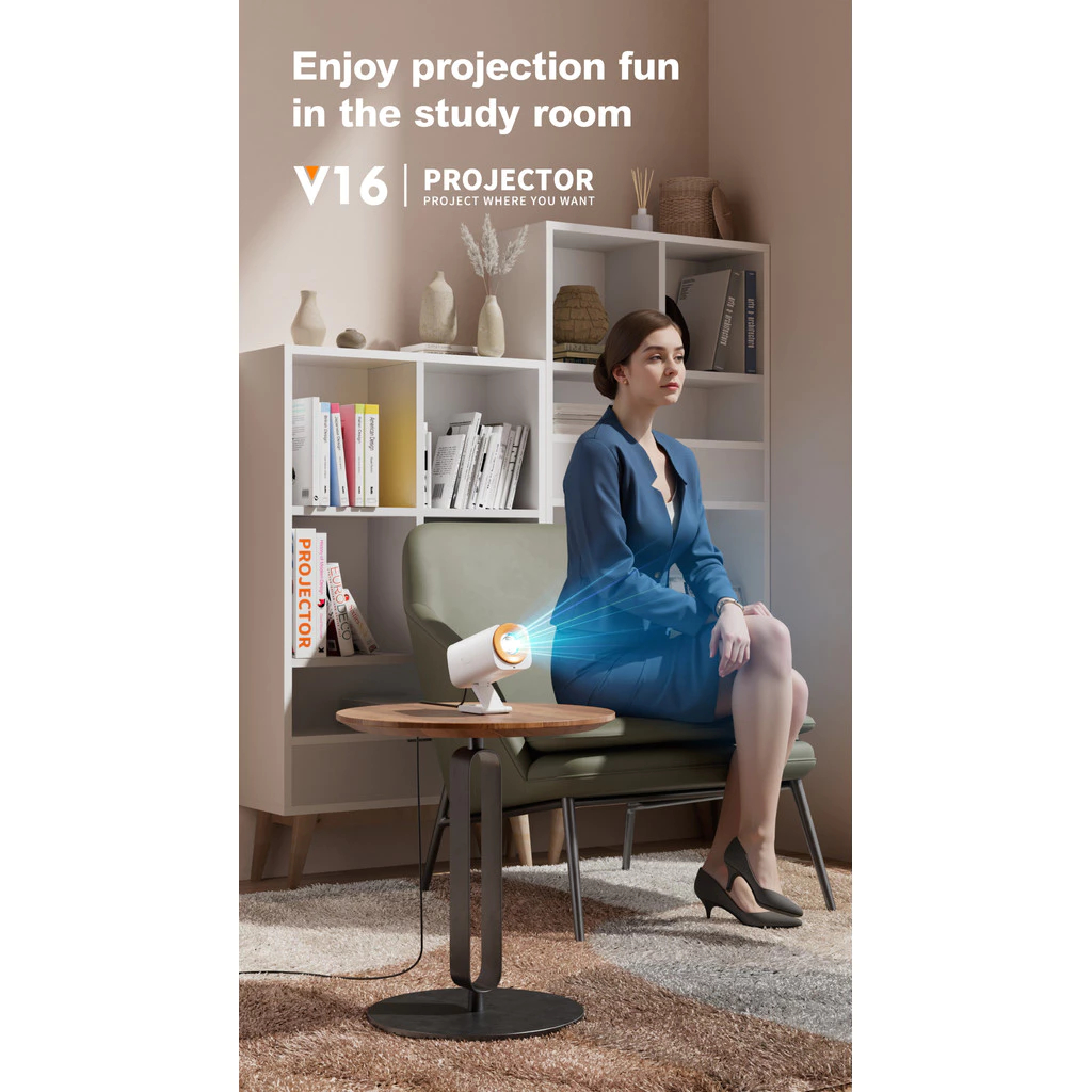V16 โปรเจคเตอร์ android 12 projector projector android box WiFi 6 และ ...