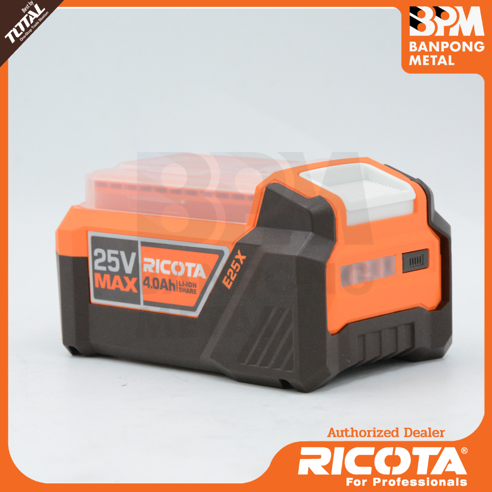 RICOTA แบตเตอรี่ Li-on 25V ขนาด 2.5Ah. รุ่น RLBP25251- ขนาด 4.0Ah. รุ่น ...